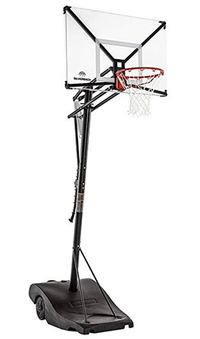 portable basketball hoop adjustable height