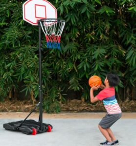 using outdoor portable basketball hoop