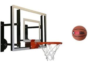basketball hoop above garage