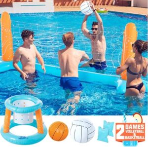 Parties,Party Favors and Outdoor Fun Best Swimming Pool Games for Summer JOYIN Floating Inflatable Basketball Hoops Game Set Fun Swimming Pool Accessories Birthday